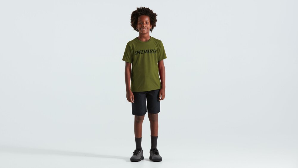 Specialized Youth Wordmark Short Sleeve T-Shirt Olive Green S